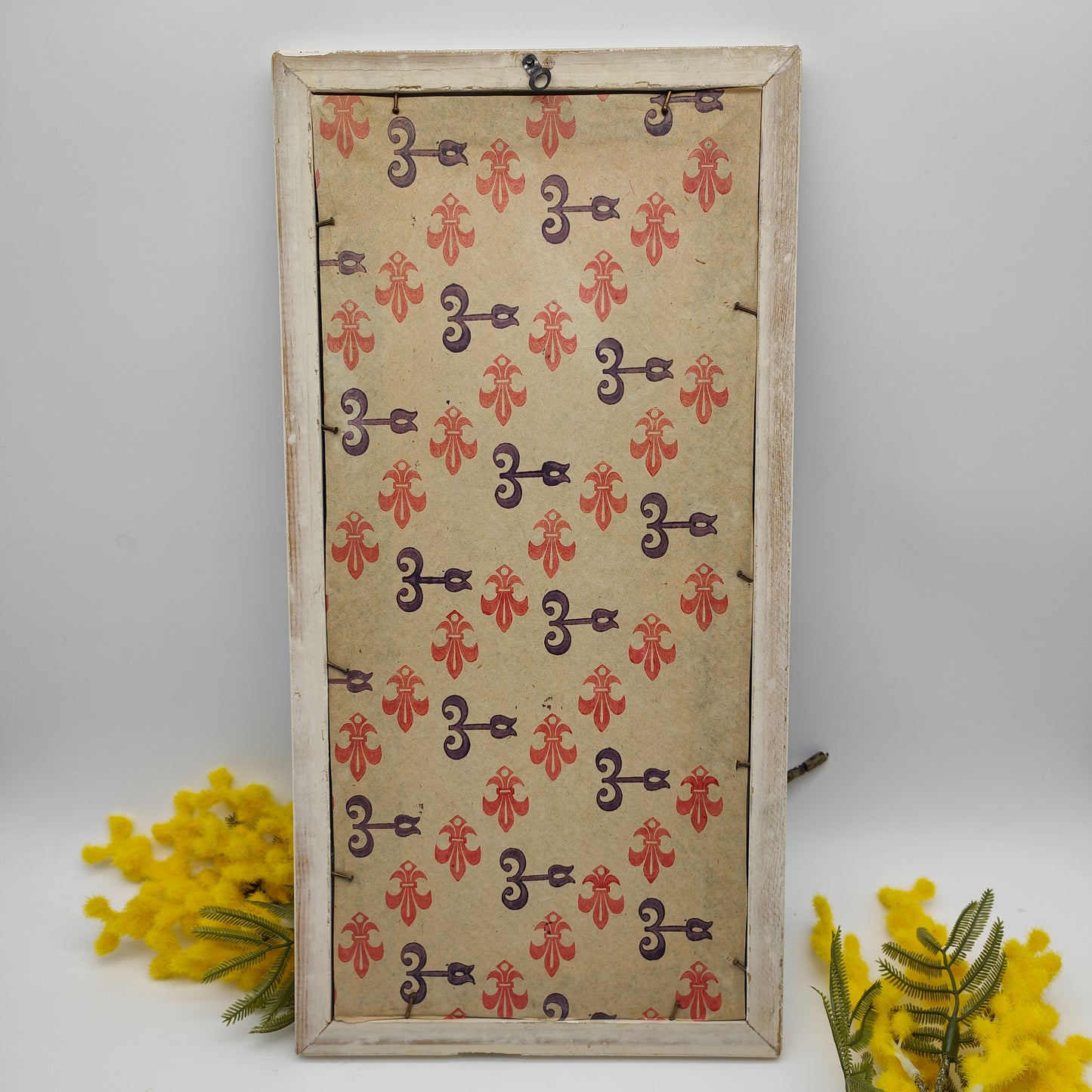 Embroidery picture flowers framed cherry blossoms grain ears black background wooden frame picture 60s midcentury 1960s vintage shabby embroidery handcraft