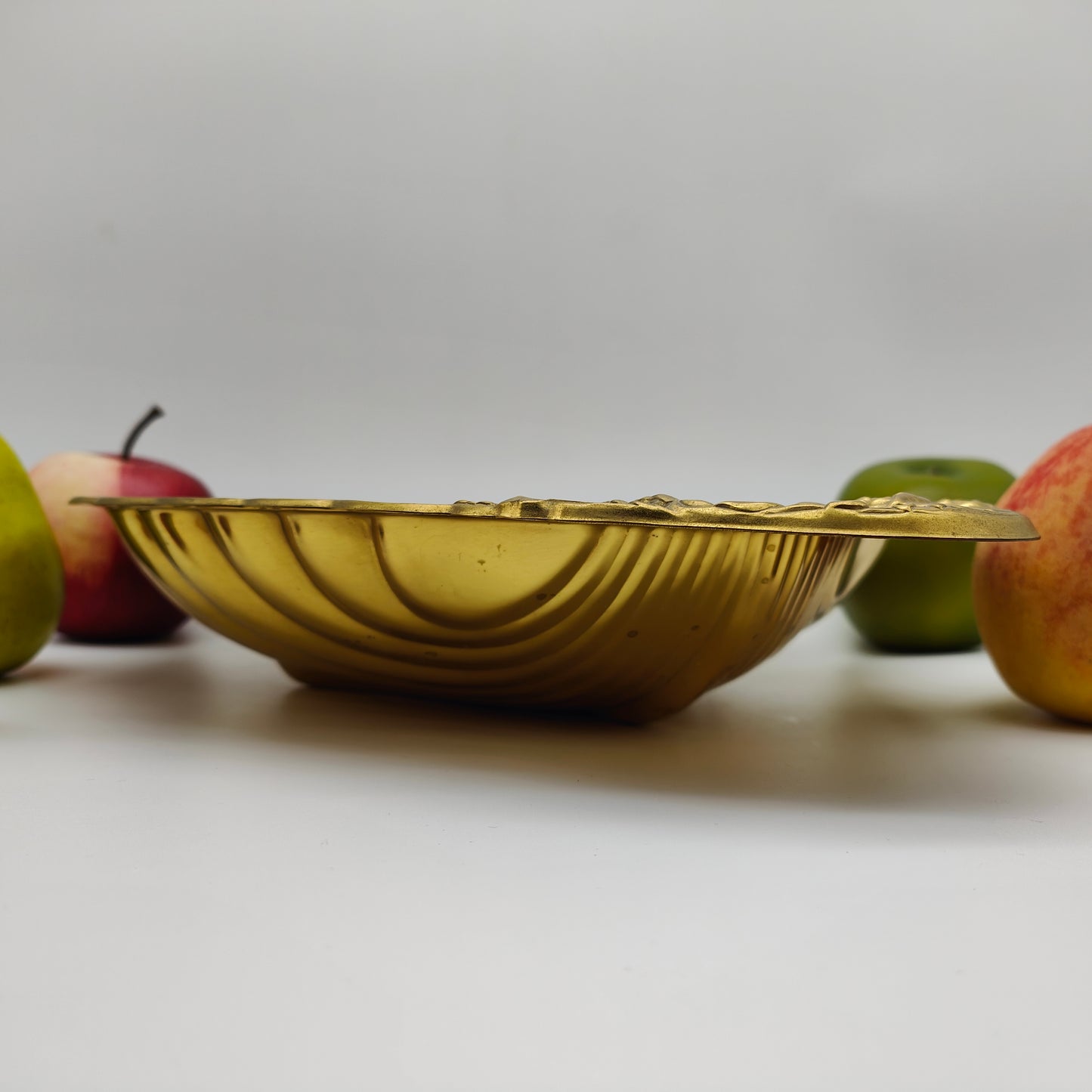 Coquillage en laiton doré style victorien Hollywood Regency, bol à fruits, bol décoratif, brillant, plateau à coquillages XXL, bol de service