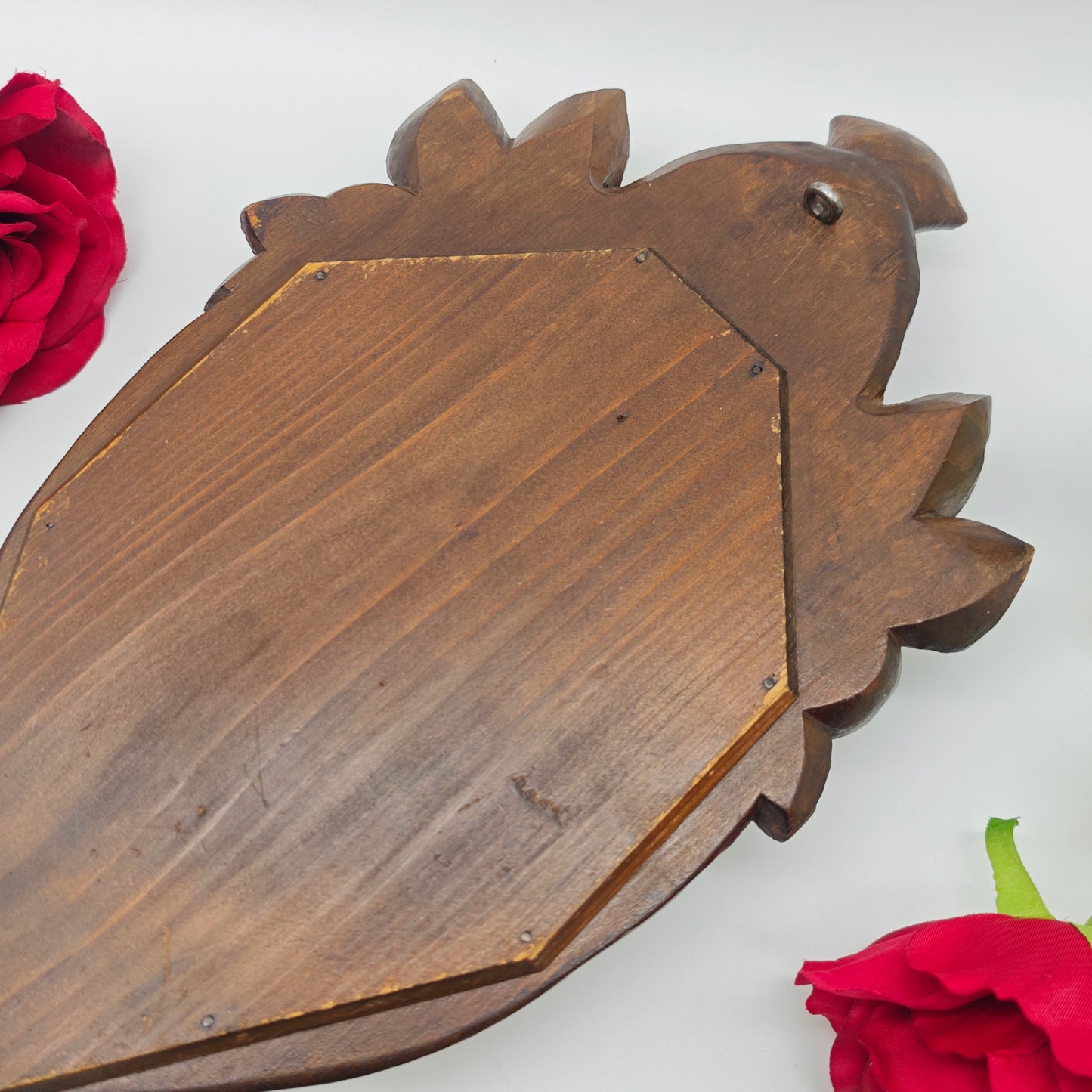 Hand mirror wood Art Nouveau carving Vanity Beauty dressing table boudoir Bridesmaid bride French antique Snow White fairytale mirror