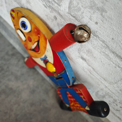 Humpty Dumpty Fisher Price 757 Ziehspielzeug Glocken vintage Spielzeug 60er 70er Jahre Kinderspielzeug Retro Holz Antikspielzeug Nostalgie
