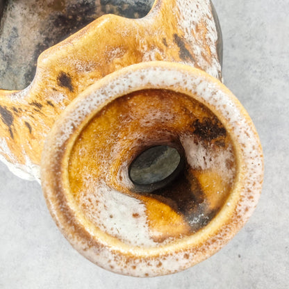 Fat Lava Vase in Gießkannenform Pflanzgefäß Rudolph Ratekau 2401 beige braun WGP West German Pottery Mid Century space age Loft Übertopf 70s