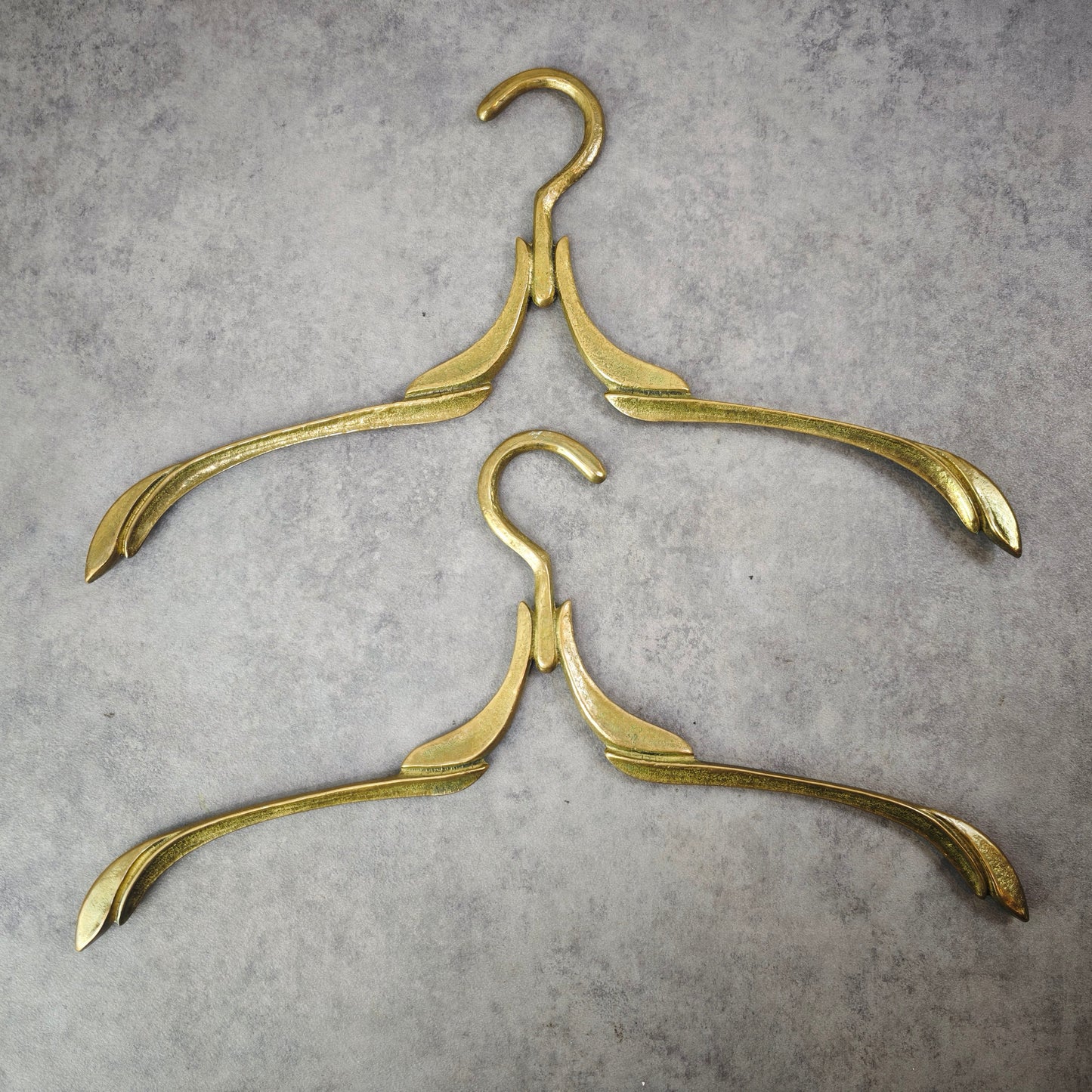 Wardrobe hook rail leaf-shaped hook coat hanger coat hook brass coat rail vintage hallway Art Nouveau Hollywood Regency