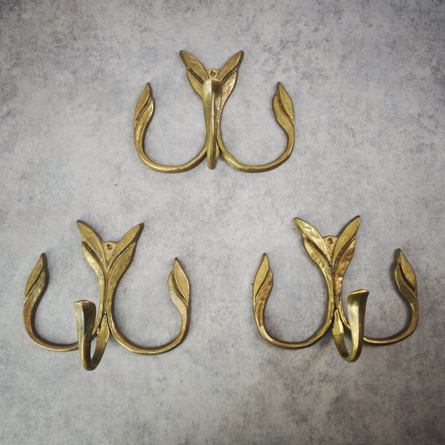 Wardrobe hook rail leaf-shaped hook coat hanger coat hook brass coat rail vintage hallway Art Nouveau Hollywood Regency