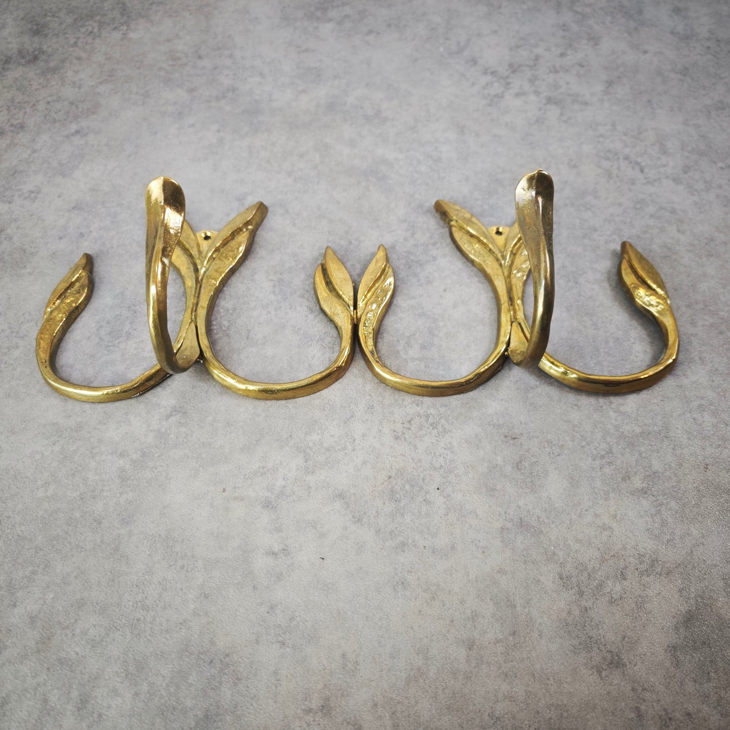 Wardrobe hook rail leaf-shaped hook coat hanger coat hook brass coat rail vintage hallway Art Nouveau Hollywood Regency