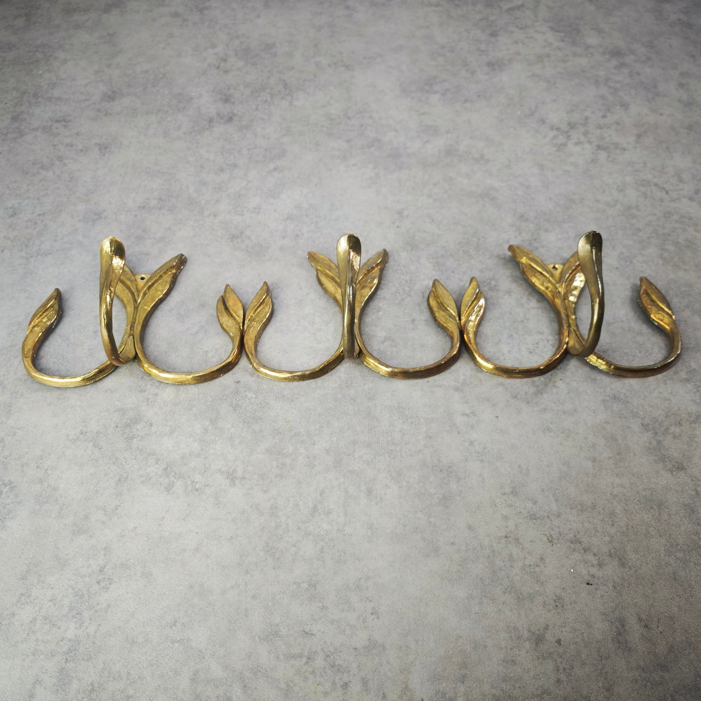 Wardrobe hook rail leaf-shaped hook coat hanger coat hook brass coat rail vintage hallway Art Nouveau Hollywood Regency