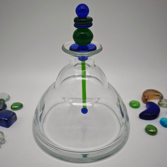 Glass carafe 80s 90s pop art handmade decanter stopper vessel vintage glass art glass carafe water carafe wine carafe table culture 90ies