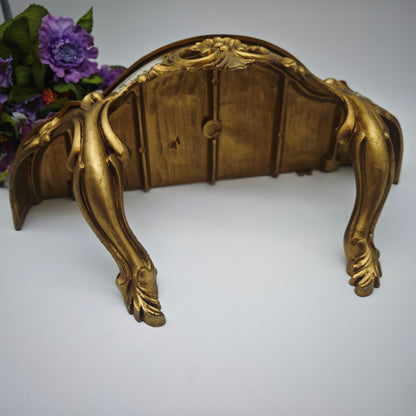 Wall console gold Hollywood Regency Baroque shabby Chippendale semicircular console wall table French hall table console table lilies