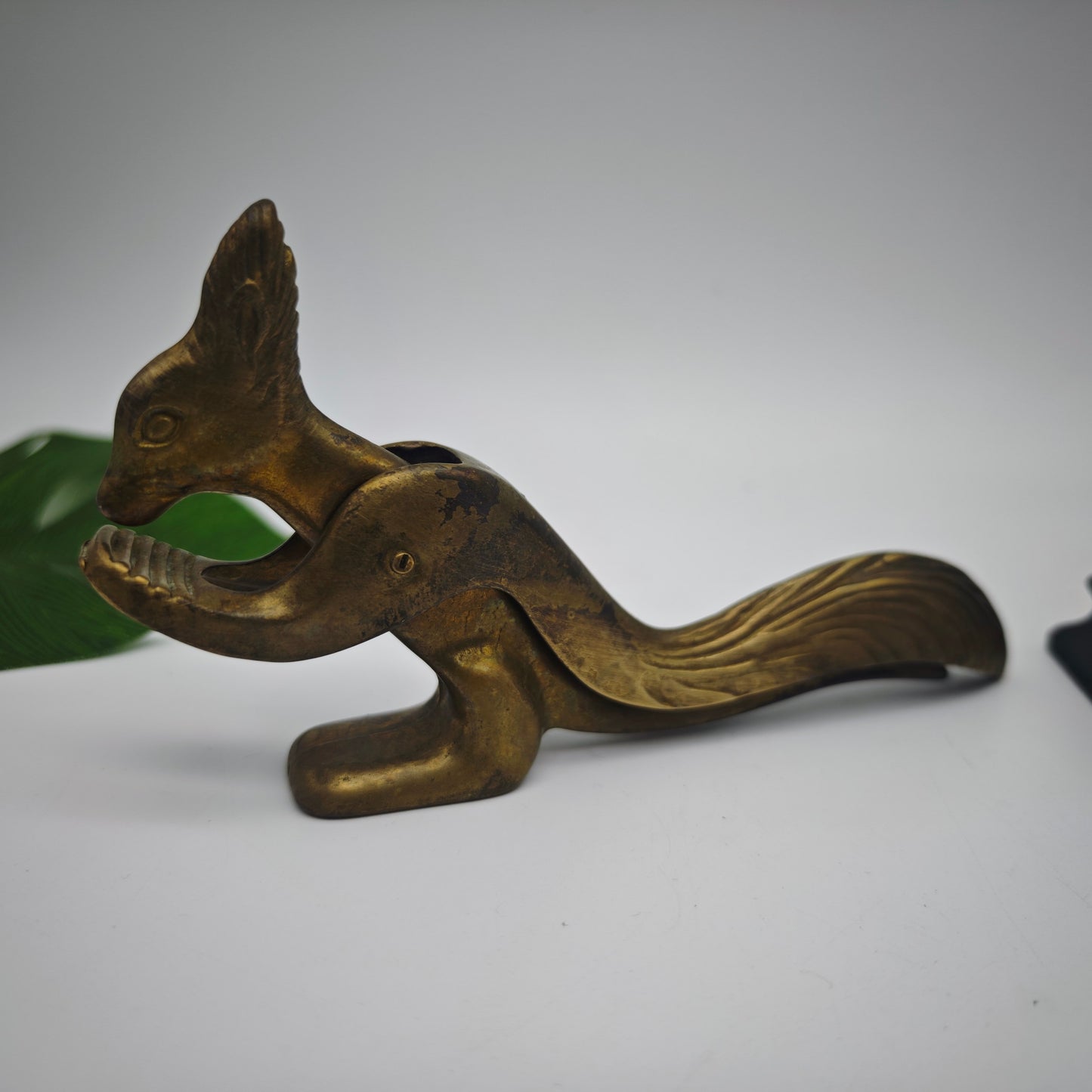Nussknacker Eichhörnchen Gusseisen auf Holzsockel oder Messing goldfarben Auswahl Metall