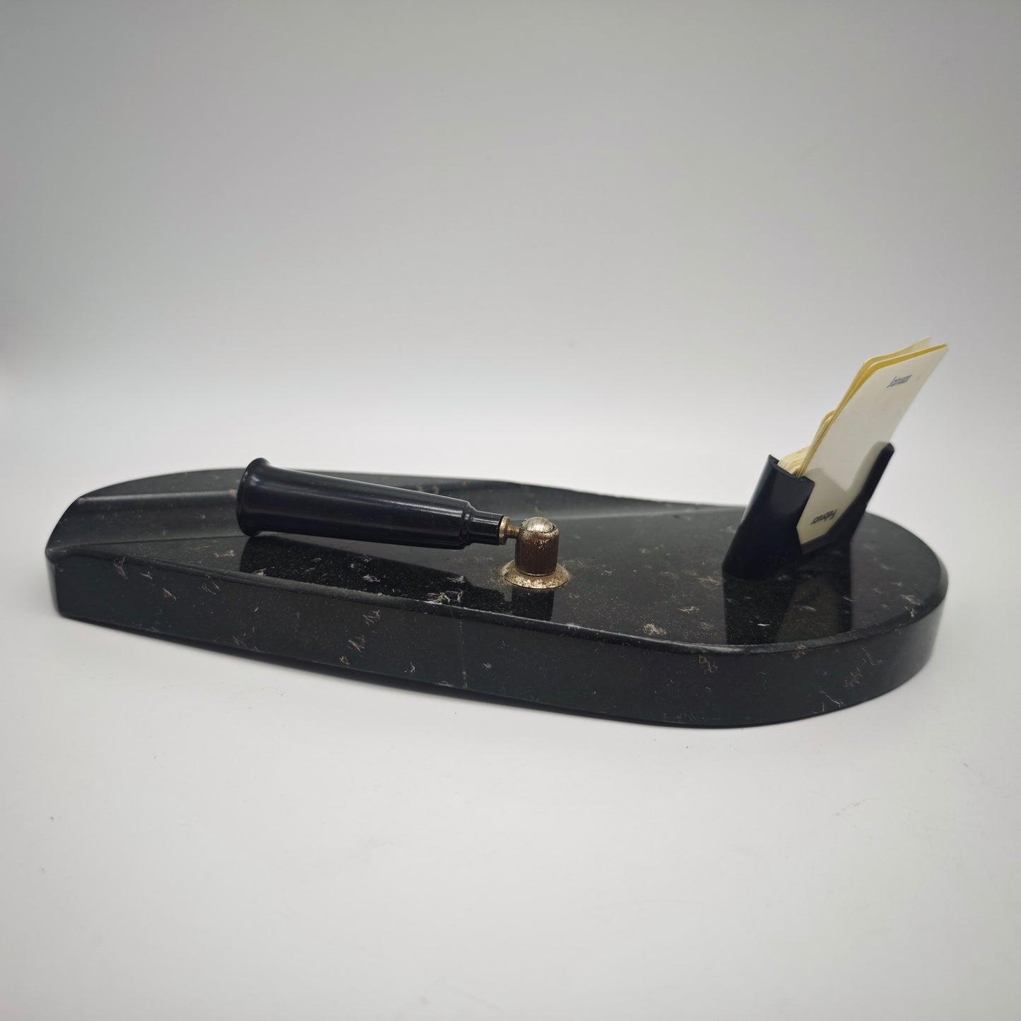 Schreibtischgarnitur mit ewigem Kalender Stifthalter Briefständer Marmor schwarz Ablage Büro organizer Schreibtisch Set Dekoration