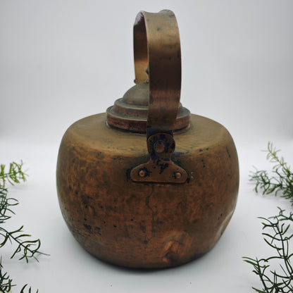 Bouilloire à thé en cuivre antique théière XXL pot en cuivre pot en cuivre vintage cottagecore grannycore academia potion sorcière jardinière décoration ancienne