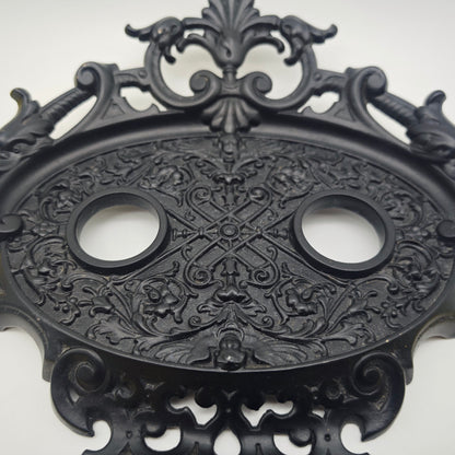 Schreibtischset schwarz Eisen Tintenfass Ornamente Lilie Briefhalter Ablage Büro organizer