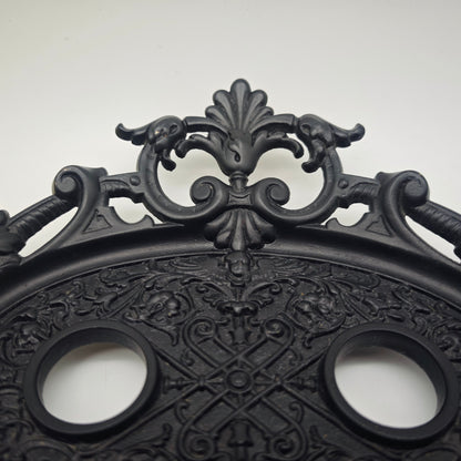 Schreibtischset schwarz Eisen Tintenfass Ornamente Lilie Briefhalter Ablage Büro organizer