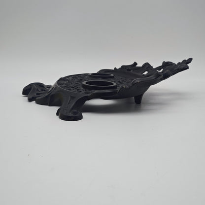 Schreibtischset schwarz Eisen Tintenfass Ornamente Lilie Briefhalter Ablage Büro organizer