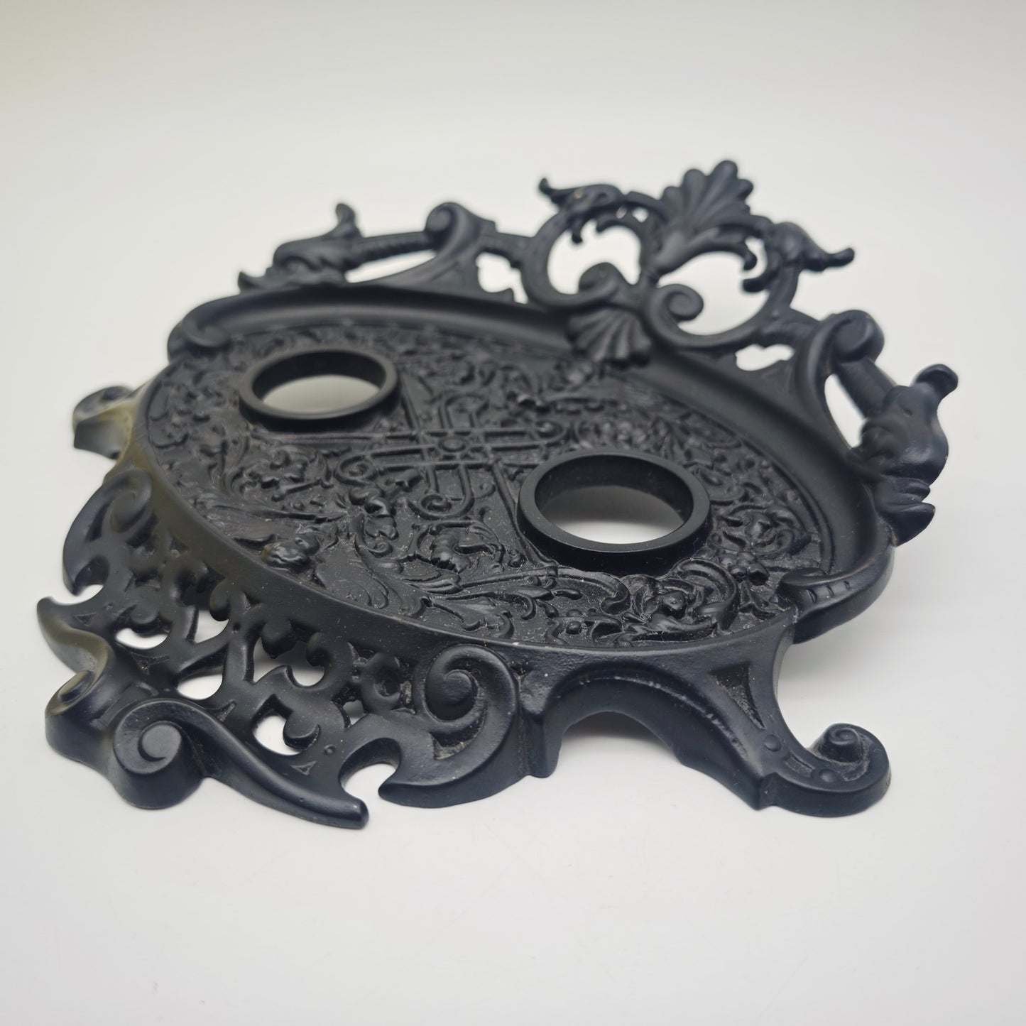 Schreibtischset schwarz Eisen Tintenfass Ornamente Lilie Briefhalter Ablage Büro organizer