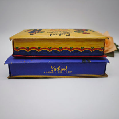 2x boîtes de chocolats Suchard boîte Reine de la Nuit Cerises de la Forêt-Noire Chocolat Lörrach boîtes de chocolats boîte de confiserie emballage vintage