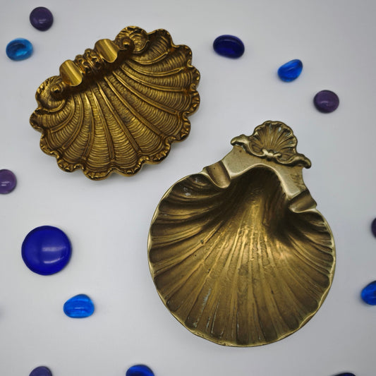 Ashtray shell shape brass choice between matt shiny Hollywood Regency Mid Century Art Deco Maritime bowl gold colored trinket dish
