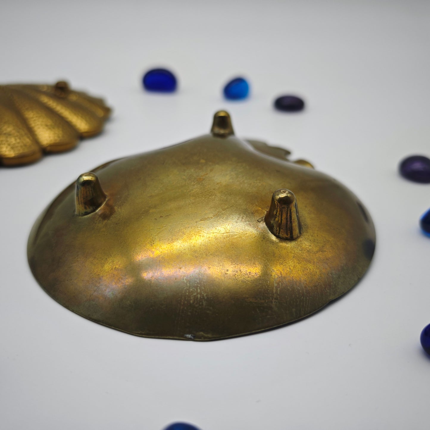 Aschenbecher Muschelform Messing Wahl zwischen matt glänzend Hollywood Regency Mid Century Art Deco Maritim Schale goldfarben trinket dish