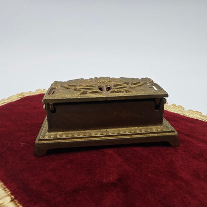 Ring box ring box brass Art Nouveau sunflower leaves wedding jewelry box vintage jewelry box ring box brass box