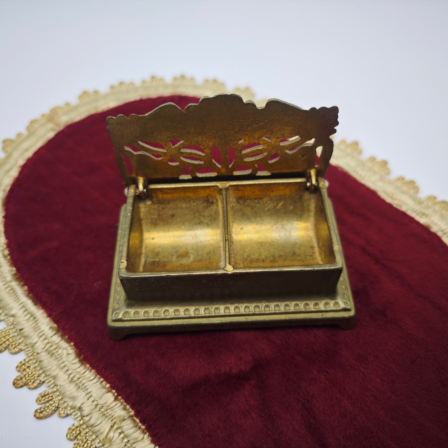 Ring box ring box brass Art Nouveau sunflower leaves wedding jewelry box vintage jewelry box ring box brass box