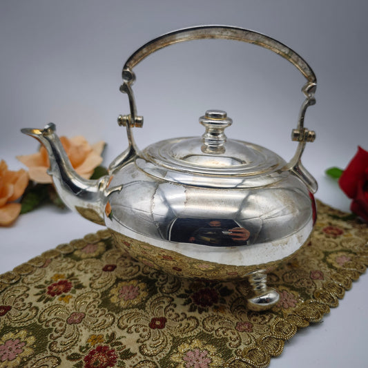 Royal Ascot teapot silver plated 22 cm Manchester design tripod vintage elegant silver pot teatime