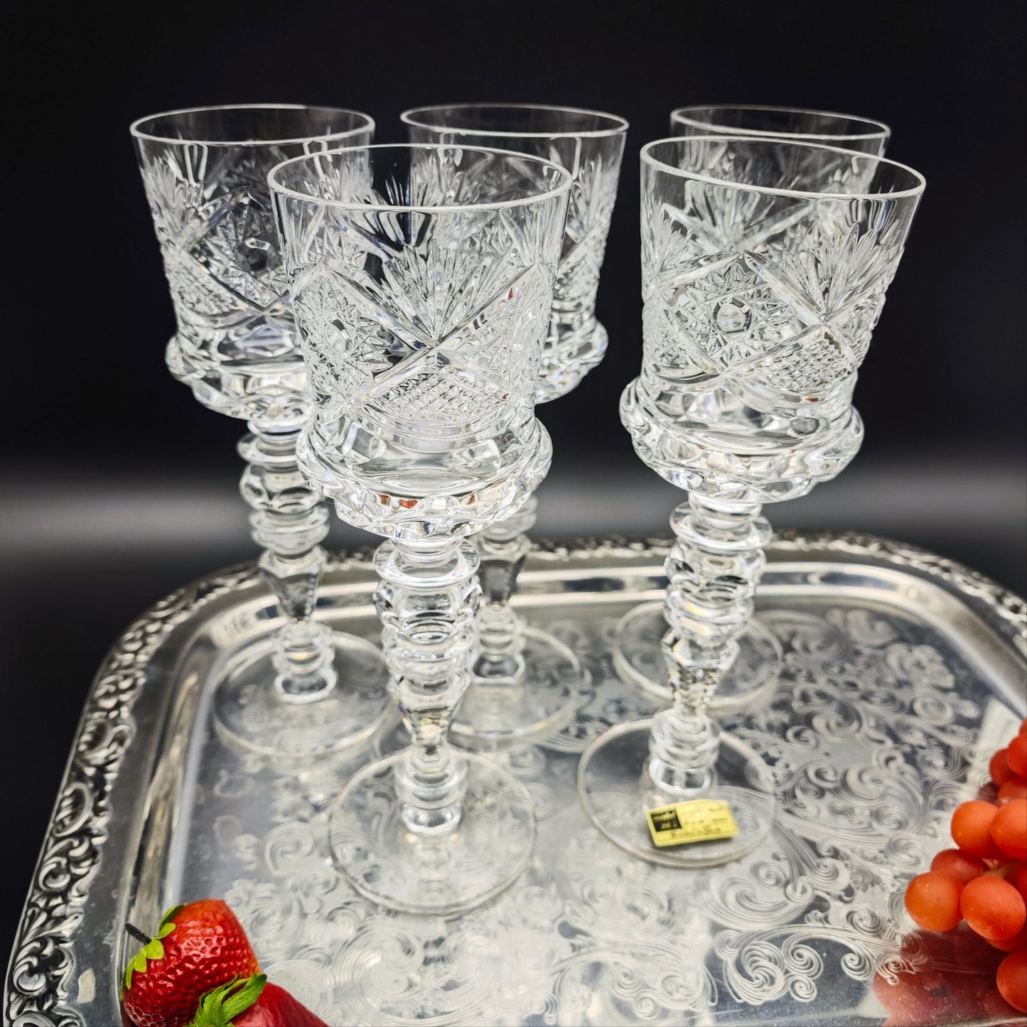 5x wine glass Cristal de Paris MF star drinking glass hand-cut crystal glass lead crystal wedding dinner