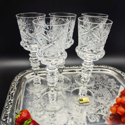 5x wine glass Cristal de Paris MF star drinking glass hand-cut crystal glass lead crystal wedding dinner