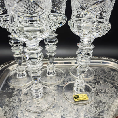 5x wine glass Cristal de Paris MF star drinking glass hand-cut crystal glass lead crystal wedding dinner