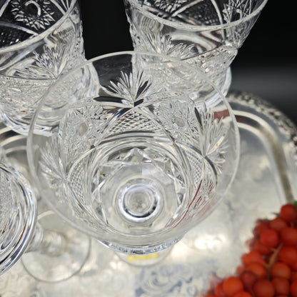 5x wine glass Cristal de Paris MF star drinking glass hand-cut crystal glass lead crystal wedding dinner