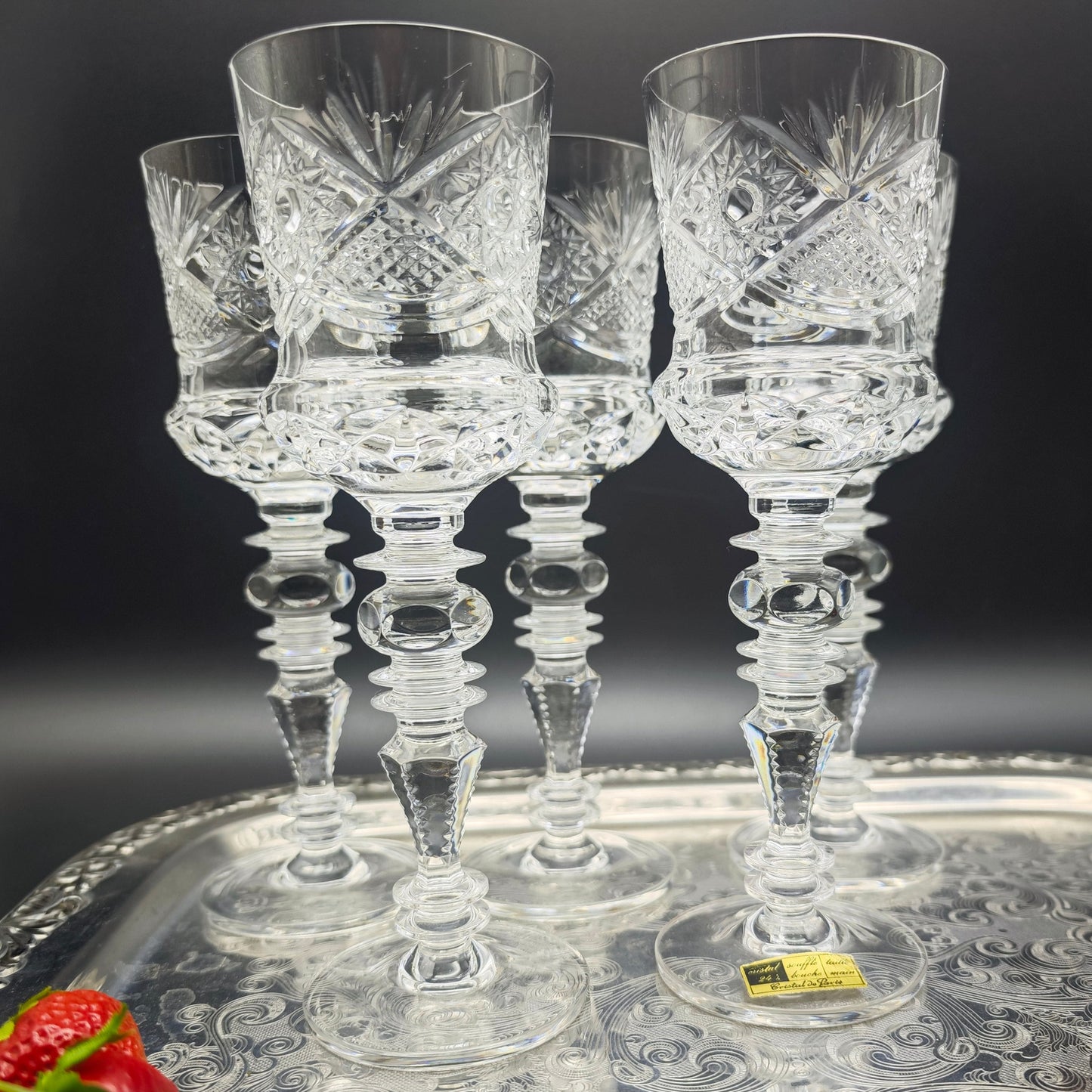 5x wine glass Cristal de Paris MF star drinking glass hand-cut crystal glass lead crystal wedding dinner