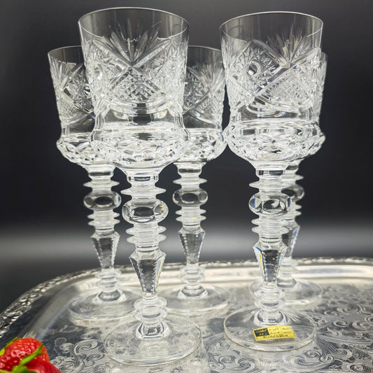 5x wine glass Cristal de Paris MF star drinking glass hand-cut crystal glass lead crystal wedding dinner