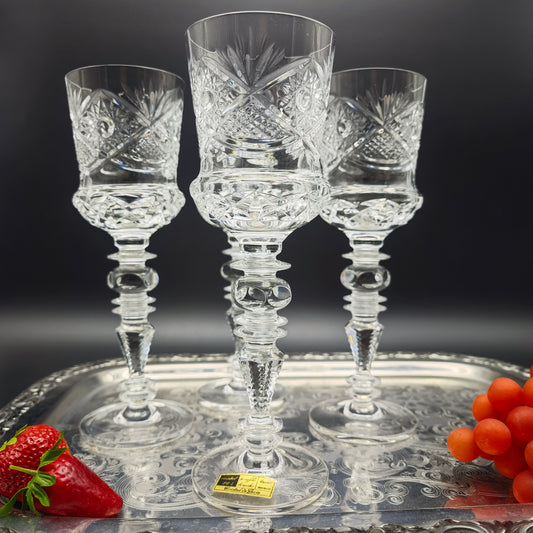 4x wine glass Cristal de Paris MF star drinking glass hand-cut crystal glass lead crystal wedding dinner