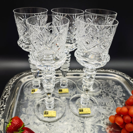 5x wine glass Cristal de Paris MF star drinking glass hand-cut crystal glass lead crystal wedding dinner