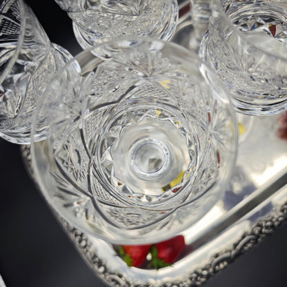 5x Weinglas Cristal de Paris M.F. Stern Trinkglas handgeschliffen Kristallglas Bleikristall Hochzeit Dinner