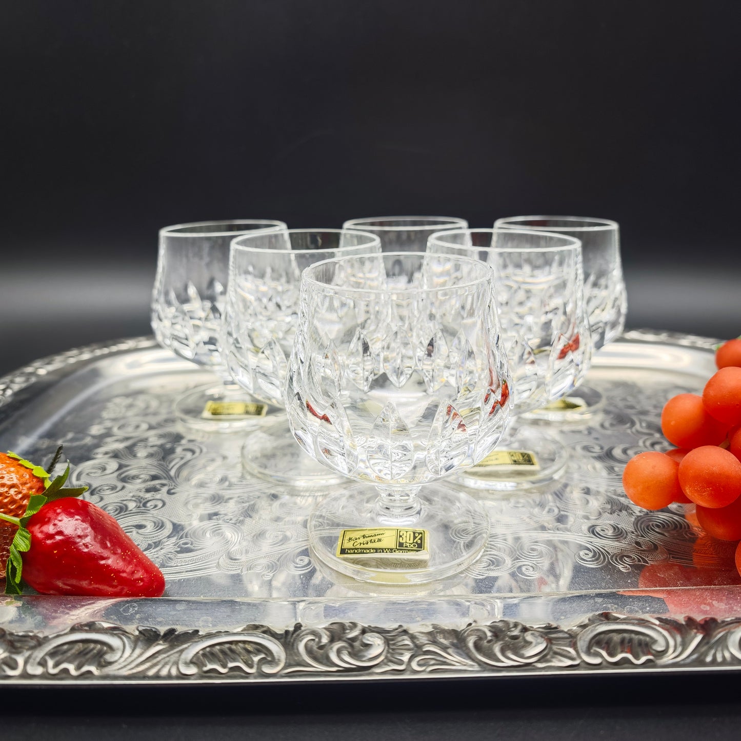 6x Cognac Glas Barthmann Cristall Trinkglas handgeschliffen Kristallglas Bleikristall Hochzeit Dinner