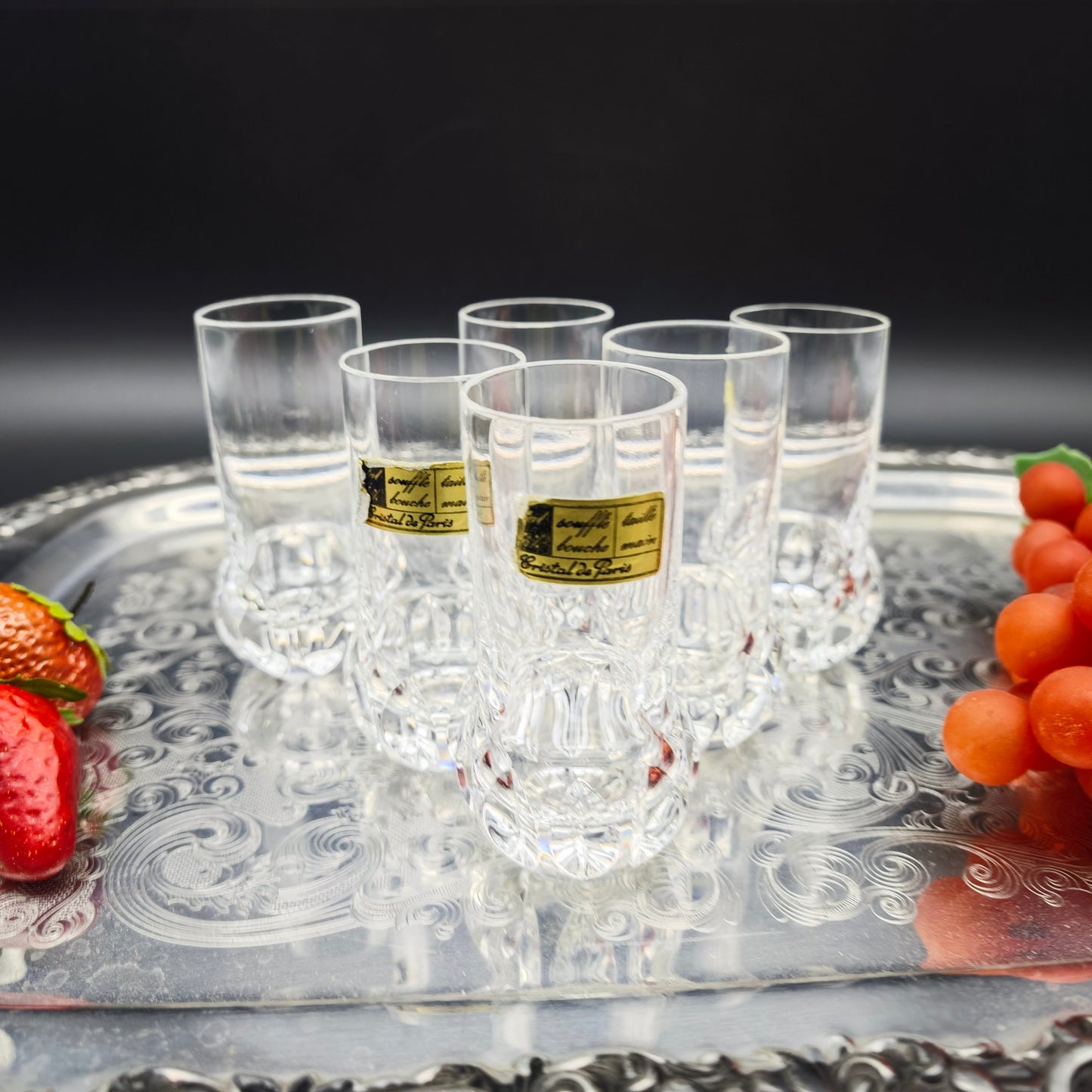 6x verres à liqueur Cristal de Paris MF Stamper Verre à liqueur en cristal taillé à la main verre cristal au plomb dîner de mariage