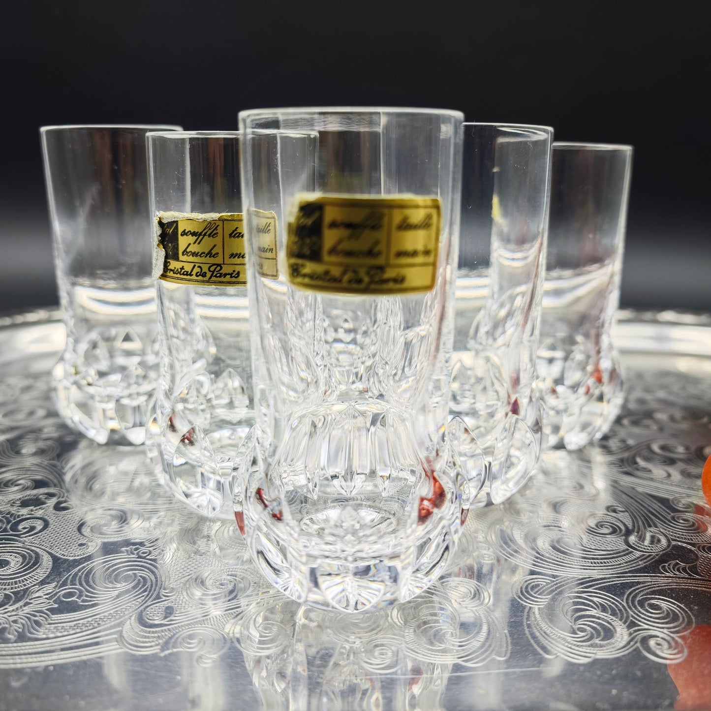 6x verres à liqueur Cristal de Paris MF Stamper Verre à liqueur en cristal taillé à la main verre cristal au plomb dîner de mariage