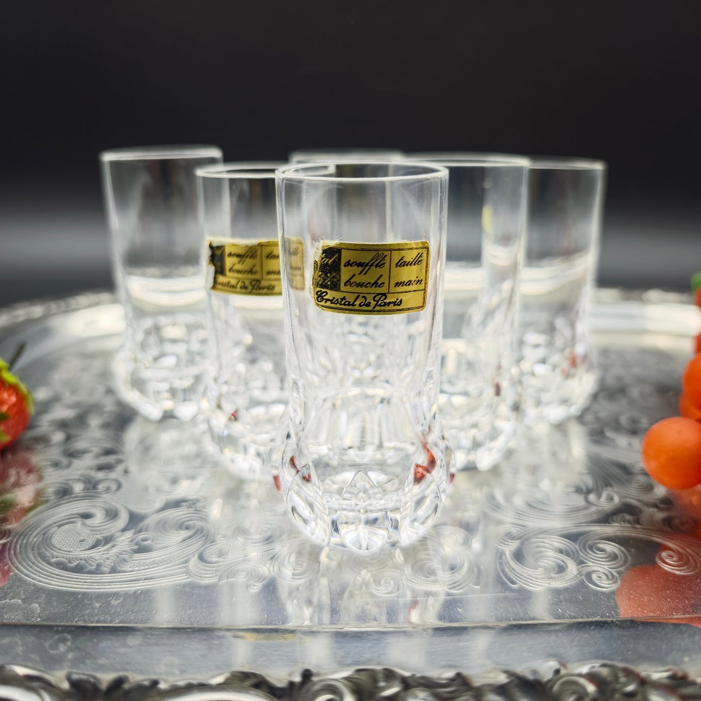 6x verres à liqueur Cristal de Paris MF Stamper Verre à liqueur en cristal taillé à la main verre cristal au plomb dîner de mariage