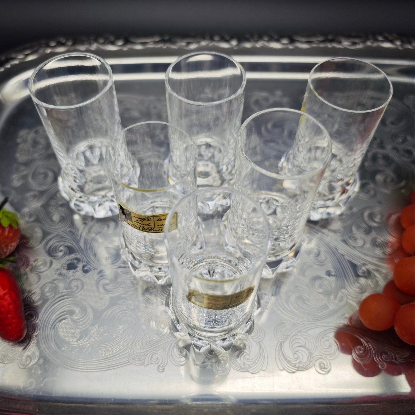 6x verres à liqueur Cristal de Paris MF Stamper Verre à liqueur en cristal taillé à la main verre cristal au plomb dîner de mariage