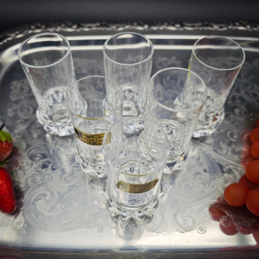 6x shot glasses Cristal de Paris MF Stamper Shot drinking glass hand-cut crystal glass lead crystal wedding dinner