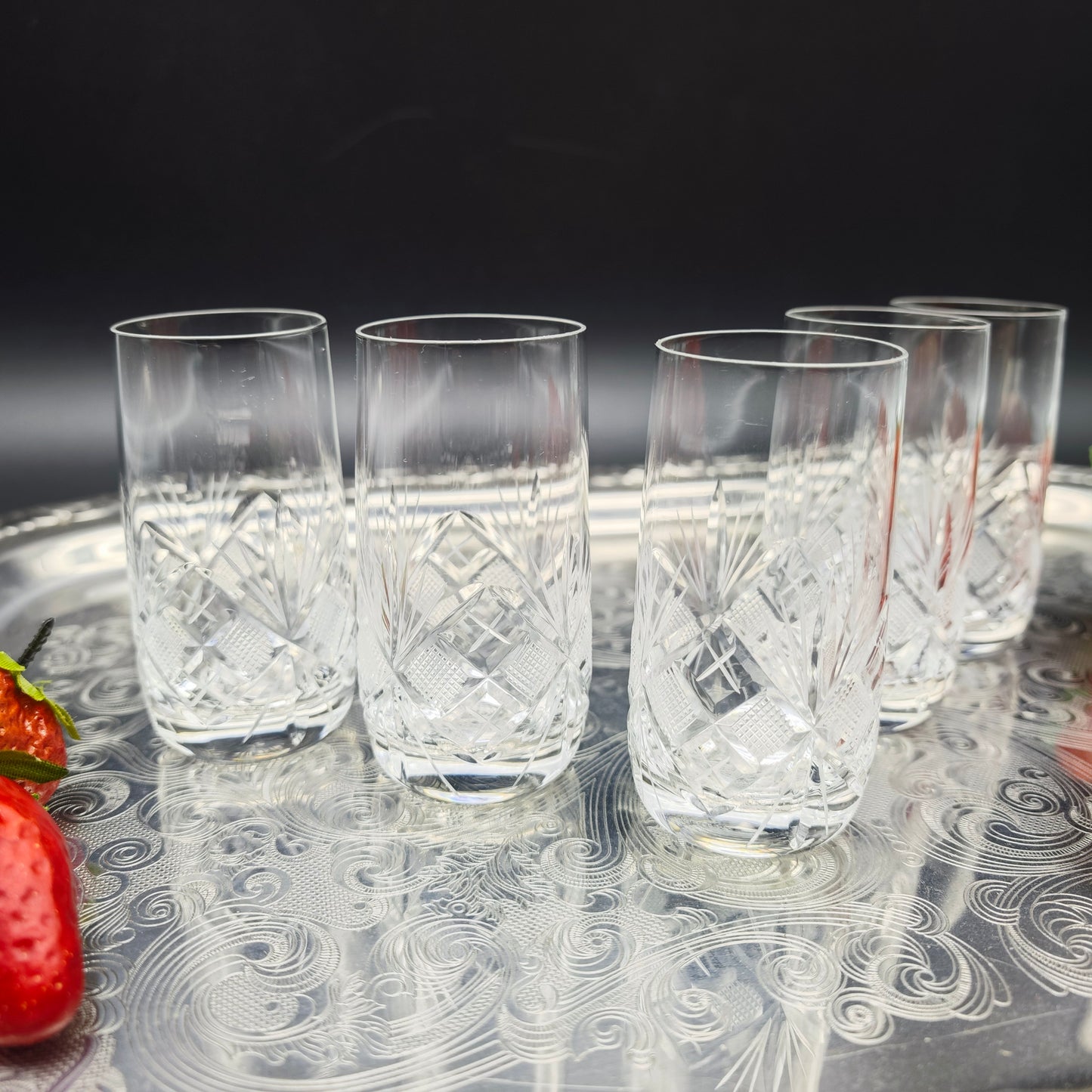 5x shot glasses stamper shot drinking glass hand-cut crystal glass lead crystal wedding dinner