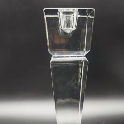 2x Nachtmann candlesticks modern Art Deco crystal glass obelisk staircase pyramid set candlesticks