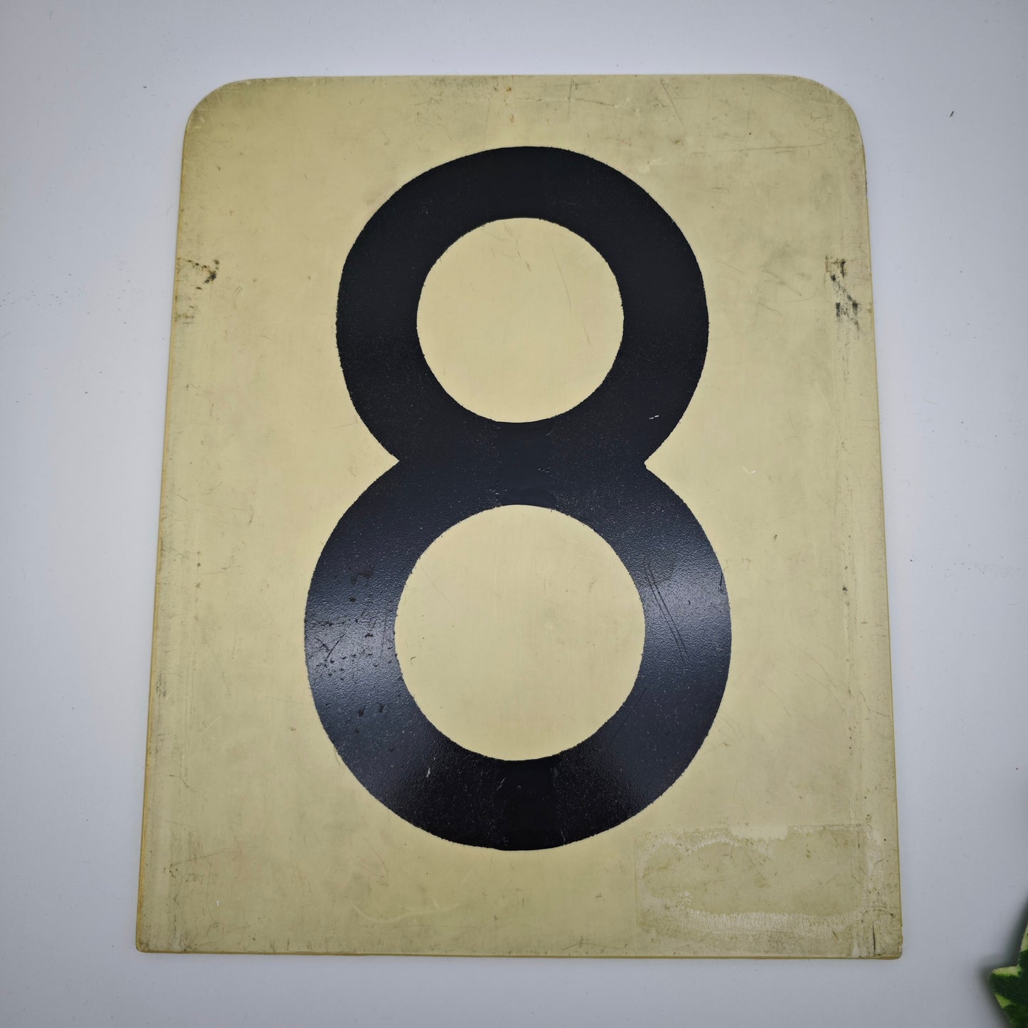 Railway sign 8 DB plastic number signal sign 25.5 cm x 21 cm digit track marking Deutsche Bahn eight railway train