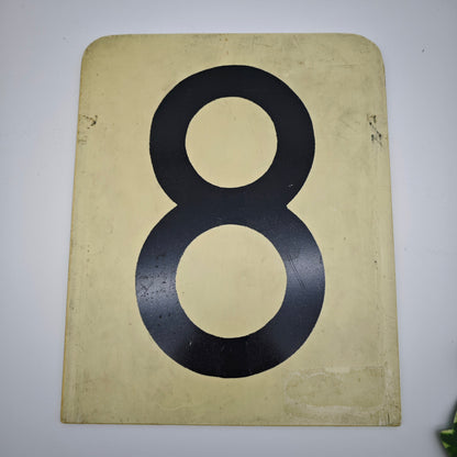 Railway sign 8 DB plastic number signal sign 25.5 cm x 21 cm digit track marking Deutsche Bahn eight railway train