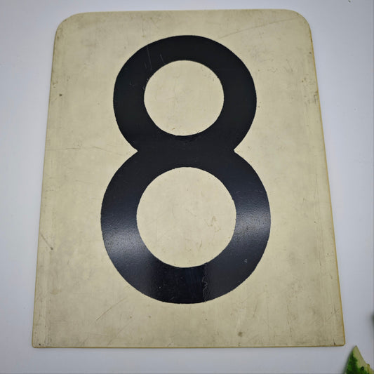Bahnschild 8 DB Kunststoff Zahl Signalschild 25,5 cm x 21 cm Ziffer Gleismarkierung Deutsche Bahn acht Eisenbahn Zug