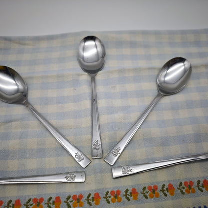 5x Emirates Airline Cutlery Stainless Steel Teaspoon In-flight Cutlery Airplane Cutlery