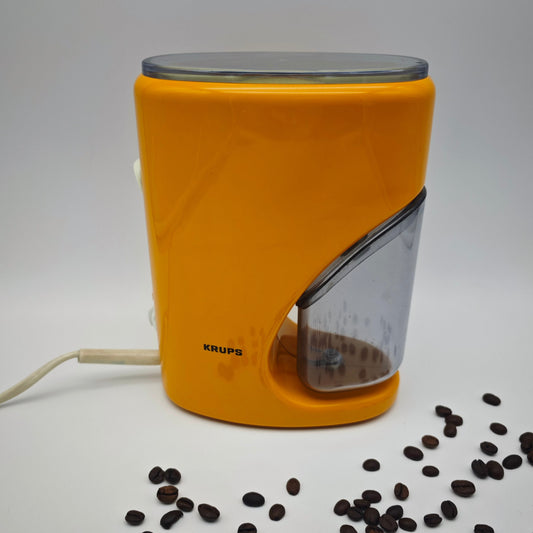 Krups coffee grinder type 222A yellow 70s cult atomic age kitchen helper