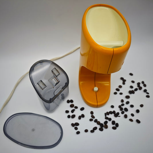 Krups coffee grinder type 222A yellow 70s cult atomic age kitchen helper