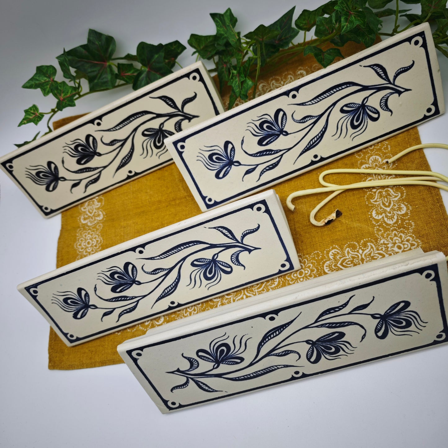 Bay Keramik Luftbefeuchter für Heizkörper Blumenmuster weiß blau Raumklima Heizung
