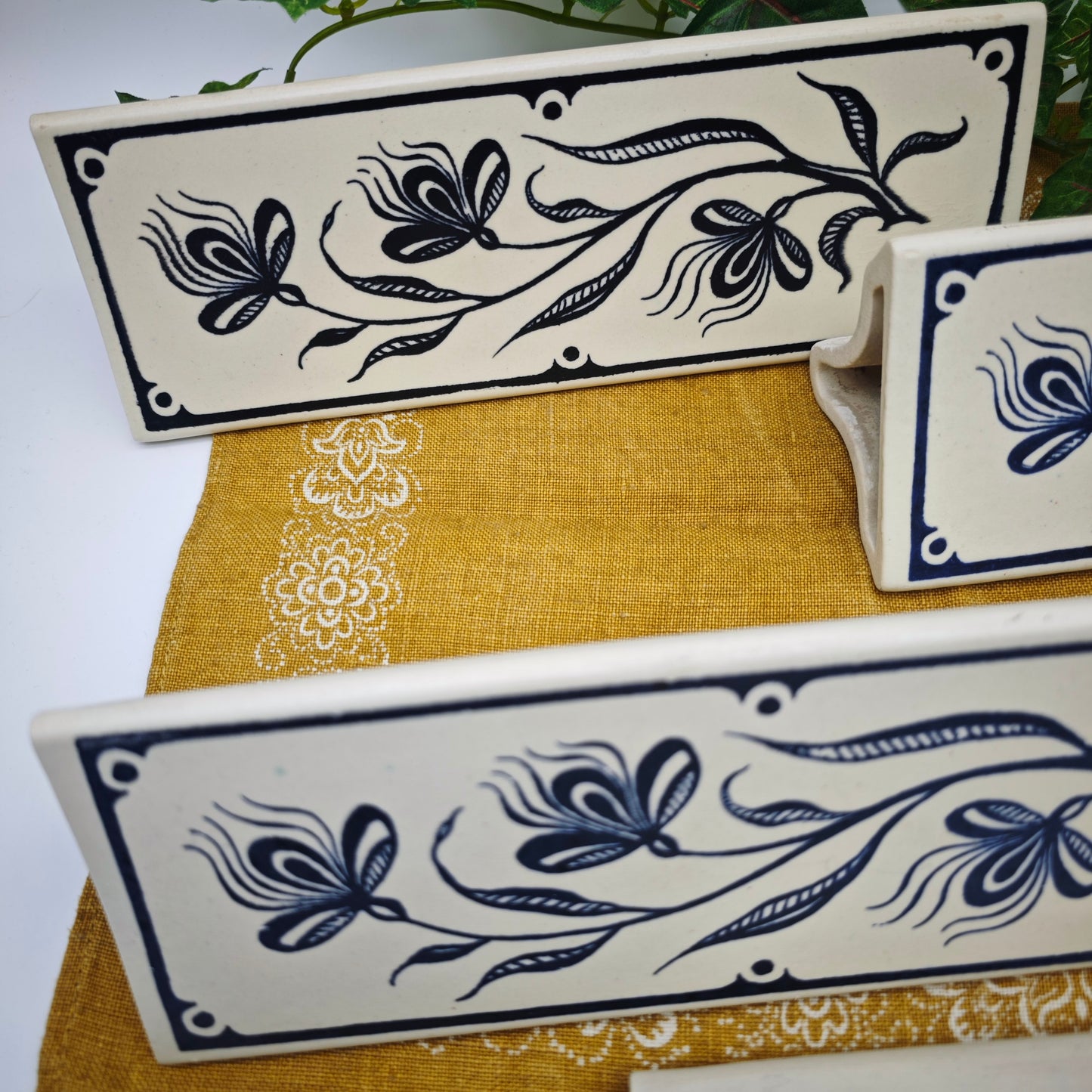 Bay Keramik Luftbefeuchter für Heizkörper Blumenmuster weiß blau Raumklima Heizung