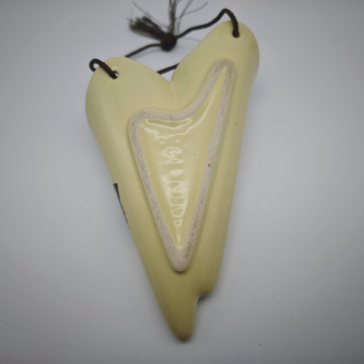 Wandvase Keramik Bacharach / Rhein beige Goldrand Souvenir West Germany Souvenir Andenken